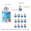 En Stock Decoraciones Transfronterizas Azules para Fiesta de Cumpleaños Suministros Banderín Bandera Adorno para Pastel Set de Globos