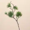 Ramas de pino artificiales, plantas verdes, agujas de pino, bonsái de tuya, decoración de habitación modelo de hotel, diseño de paisaje, plantas artificiales
