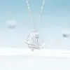 Collar Original de Lirio del Valle Lunar para Mujer, Plata Pura, Estilo Coreano, Estilo Bosque Ins, Fresco y Sencillo, Colgante de Media Luna de Nácar Blanco Regalo