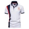 Polo de Moda de Verão Masculino AIOPESON Polo Masculino de Negócios Costura Tendência Cor Contrastante Polo 100% Algodão Masculino Casual Slim Fit
