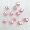 Cuentas cuadradas pequeñas galvanizadas de color UV, 8 colores sólidos transparentes, para pulseras, collares y pendientes de cuentas de verano, accesorios de joyería.