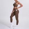 Nuevo Conjunto de Yoga Ajustado con Espalda Cruzada y Sensación Nube para Mujer, Cintura Alta, Levanta Glúteos, Conjunto Deportivo de Dos Piezas con Bolsillo para Fitness