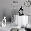 Vaso de vidro transparente estilo europeu design criativo quadrado cláusula vertical sala de estar sala de jantar mesa ornamentos para arranjo de flores