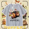 2026 Novo Plano de Transformação do Castor Camiseta Infantil de Algodão Puro Manga Curta Verão Desenho Animado Tendência Top para Meninos e Meninas