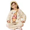 Pijama de otoño e invierno para niños, forrado de forro polar y engrosado, forro polar de coral, franela para bebés niñas, conjunto de ropa de estar a juego para niños y padres e hijos