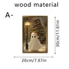 Porta-Retrato de Madeira 5mm Camada Dupla Fantasma de Natal Chapéu de Natal Dia das Mães Decoração de Quarto de Menina Pode Ser Pendurado na Parede
