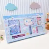 Set de papelería con espejo y peine Sanrio Caja de regalo portátil Cuaderno de dibujos animados Insignia Combinación de regalo Premio para niños Regalo