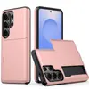 Adecuado para Funda de Teléfono Móvil Samsung S26Ultra, Cubierta Deslizante con Billetera para Tarjetas Ranura para Tarjetas S26, Funda Protectora S26Plus, Estilo Coreano