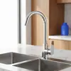 Grifo de cocina, grifo de cocina de una sola palanca, grifo de fregadero de cuello de cisne de arco alto, grifo de cocina giratorio 360, grifo de cocina de latón macizo cromado, grifo de cartucho cerámico, grifo para fregadero de barra, grifo moderno para fregadero de cocina, grifo con aireador anti-salpicaduras, accesorio para renovación de cocina DIY