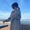 Abrigo de Lana Pura con Solapa Grande, Doble Cara, Elegante, para Mujer, Holgado, Otoño e Invierno, Largo, Elegante, Abrigo de Cachemira Estilo Hepburn