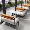 Combinación de mesa y silla de pizarra para restaurante, cantina, olla caliente, sofá de pared, terraza, popular barbacoa, aperitivos, olla caliente picante