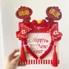 Diadema Roja de Año Nuevo para el Año del Caballo, Diadema Creativa de Palo Retorcido, Accesorio para el Cabello Luminoso para la Fiesta de Año Nuevo, Accesorio Festivo para el Cabello para el Festival de Primavera