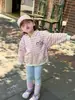 Sudadera con Cremallera y Orejas de Conejo a Rayas para Niña 2026 Nueva Moda de Otoño Sudadera con Capucha Infantil para Abrigo