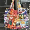 Bolsa Ecológica de Gran Capacidad con Patrón de Hong Kong, Bolsa de Hombro Tipo Tote para Almacenamiento, Bolsa Ecológica Plegable para Compras del Supermercado