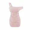 Estilo Puramente Sexy, Vestido Plissado com Bojos, Vestido Irregular que Abraça o Quadril, Novo Estilo de Verão, Marcação na Cintura, Vestido Curto Justo Estilo Hot Girl