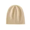 Gorro Unissex Macio de Caxemira Sem Costura Estilo Outono/Inverno Novo Borda Enrolada Espessado Quente Malha Casual Soltinho