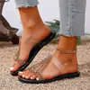 Chanclas planas de PVC con cuentas de gran tamaño transfronterizas para mujer, nuevas sandalias de playa bohemias de punta abierta para verano