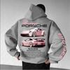 Sudadera Deportiva Rosa Oversize Unisex Estilo Calle Coche Deportivo