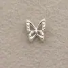 Acessórios de Unha em Liga de Cromo Borboleta Prata Mini Vazada Pequena Borboleta Strass Usável Decorações de Unha com Strass