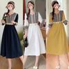 Estilo Nuevo Primavera y Verano 2024 Algodón y Lino de Xinjiang Estilo Étnico Vestido con Lentejuelas Cintura Entallada Cuello en V Ropa Étnica para Viajes