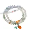 Nuevo Pulsera de Doble Círculo con Perlas Estilo Chino Tianshan Green para Mujer Hebilla de Seguridad de Jade Estilo Chino Pulsera de Aventurina Joyería al por Mayor
