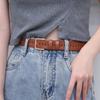 Nuevo Cinturón Ancho para Mujer Estilo Coreano Hebilla Redonda Retro Pantalones de Agujero Completo Distintivos Cinturón Casual de Mezclilla para Estudiante que Combina con Todo