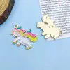 Mistura 10 Desenho Animado Óleo Pingando Unicórnio Liga Joias Acessórios Pulseira Colar Pingente de Miçangas Feito à Mão Material do Pingente