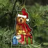 Decoração de Árvore de Natal Border Collie Presente Enfeites Acrílico Plano Memorial Feriado Animal de Estimação Papai Noel