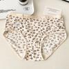 Calcinha Feminina Respirável com Estampa de Leopardo e Forro de Algodão Antibacteriano, Amiga da Pele, Antibacteriana, Confortável de Cintura Média para Exportação