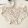 Algodón Antibacteriano en la Zona Íntima Cómodo y Amigable con la Piel Ropa Interior Estampado de Leopardo Jacquard Algodón Puro Sexy Puro Deseo de Moda Cintura Media Ropa Interior para Mujer