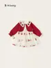 Ropa para Niños Bangxuan Estilo Primavera Cárdigan de Punto para Niñas, Falda de Malla, Conjunto de Dos Piezas con Falda para Niños, Conjunto de Vestido para Niñas