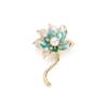 Broche de loto de perla de estilo chino, elegante accesorio de esmalte vintage de alta gama para mujer, broche con personalidad, insignia de cheongsam