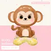 Nova Coleção de Animais com Base Pequena Golfinhos Oceânicos Coelhos Macacos Decoração de Festa Infantil Bebê Suprimentos