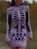 Site independente transfronteiriço internacional Vestido bodycon feminino gótico fantasia de Halloween vestido justo