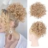 Moño de pelo rizado para mujer, peluca de fibra sintética rizada desordenada, estilo europeo y americano, accesorios para el cabello con cordón
