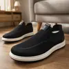 Zapatos Casuales de Malla Tejida de Punto para Hombre de Talla Grande Transfronterizos, Slip-On, Ajuste Ancho, Transpirables, Suela Suave, Mocasines Fáciles de Poner para Viajes Diarios para Hombre