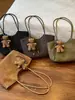 Bolso Tote Retro para Mujer 2026 Nueva Moda Textura de Moda Nicho para el Trabajo Cesta de Compras Tejida de Mano Bolso de Hombro