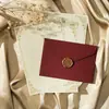Sobre con Textura de Lino, Colorido, Sencillo, Estilo Occidental, Estilo Vintage, Carta de Amor, Papel de Carta Manuscrito, Sello de Cera, Juego de Sobre y Papel