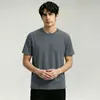 Camiseta masculina premium de algodão romano de manga curta com design de gola redonda de alta qualidade, construção em blocos, manga curta de verão com toque gelado de seda de gelo