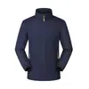 Jaqueta corta-vento casual de primavera e outono feita sob medida com gola alta, jaqueta acolchoada para jovens, jaqueta corta-vento com zíper e logotipo estampado