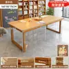 Escritorio para sala de estar, escritorio largo grande para leer y estudiar, mesa de comedor para el hogar, mesa doble larga, estación de trabajo para computadora