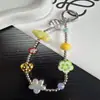 Flor de Dopamina de Verano Colgante Lindo Creativo Hecho a Mano Corto Anti-Pérdida Cadena Universal para Bolso para Niñas