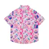 Camisas Florales de Comercio Exterior Transfronterizo, Manga Corta, Unisex, Estilo Pareja, Estilo Vacaciones en la Playa, Festival Songkran, Camisas Tailandesas, Chaquetas