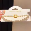 Pulseira de Pérola Quadrada com Zircônia Banhada a Ouro 18K Estilo Corte Francês Exquisite Corrente de Mão Luxo Leve Toque de Alto Padrão Joia de Mão