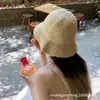 Nuevo Sombrero Estilo Coreano, Sombrero de Pescador de Paja, Para Viajes al Aire Libre en Verano, Sombrero Transpirable de Protección Solar para Playa para Mujeres, Hace que la Cara Parezca Más Pequeña