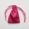 Bolsa de armazenamento para máscara de dormir de seda sintética, bolsa de tecido, bolsa com cordão de seda sintética acetinada, armazenamento de cosméticos estilo simples