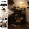 Mesita de noche creativa, mesa de centro de arte en hierro, mesita de noche de almacenamiento minimalista italiano, mesita de noche de dormitorio, estilo wabi-sabi para el hogar y el hotel