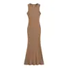 Atacado de Roupas Femininas Puro Desejo Sexy Garota Hot Temperamento Moda Slim Vestido Sem Mangas Verão Feminino Saia Cauda de Peixe Cobrindo o Quadril