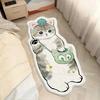 Alfombra de suelo de cachemira de imitación de gato de dibujos animados fácil de cuidar fabricantes de felpudos para puerta de baño al por mayor felpudo estilo niña