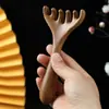 Peine Rastrillo Masajeador de Sándalo Dorado, Peine Masajeador Pequeño Portátil para Raspar el Cuero Cabelludo y Puntos de Acupuntura, Adecuado para Todo el Cuerpo, Portátil y Sin Pintura